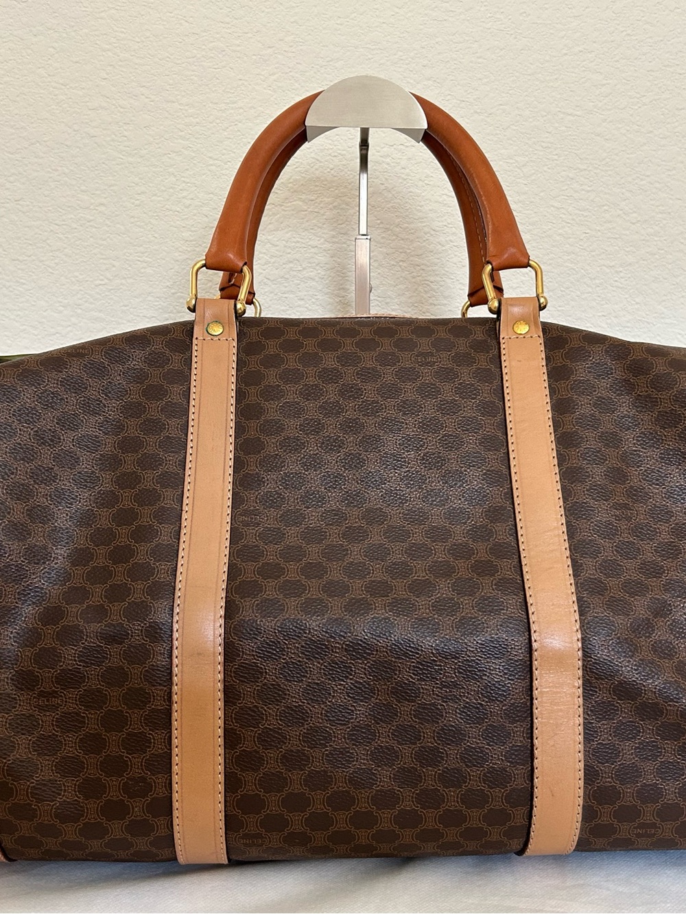 🤎CELINE🤎Macadam💛Brown Mono Weekender Bag with Unbranded Strap & Lock no key - Picture 2 of 16